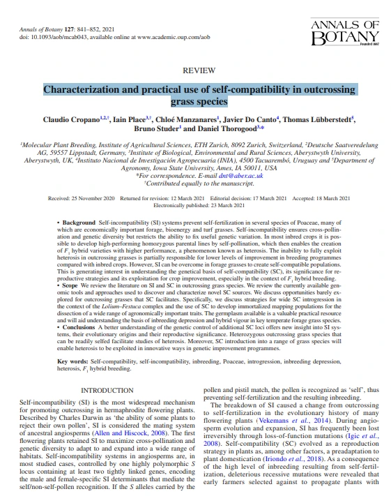 evolutionary relationship, genes involved,basis of SC in grasses