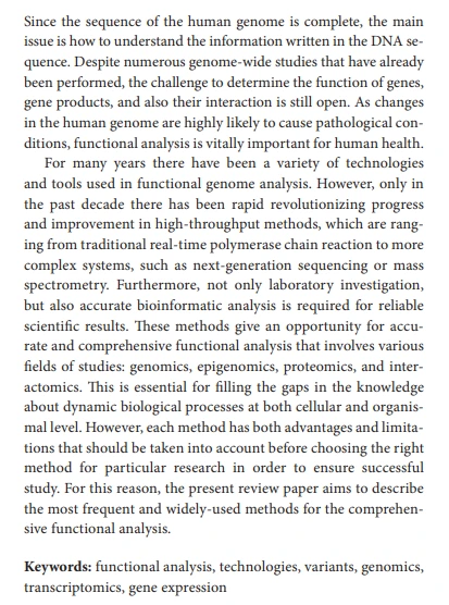 functional analysis, functional analysis, human health